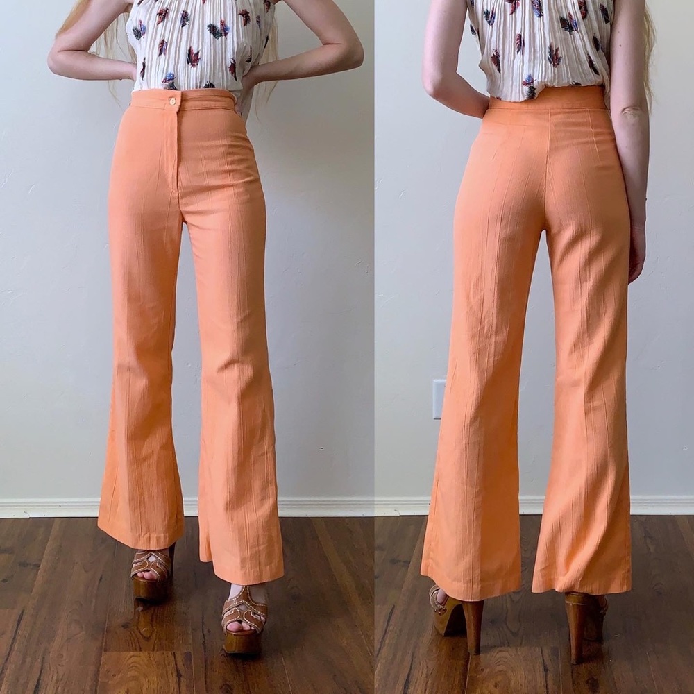 Vintage 1970s orange dream bell bottom pants